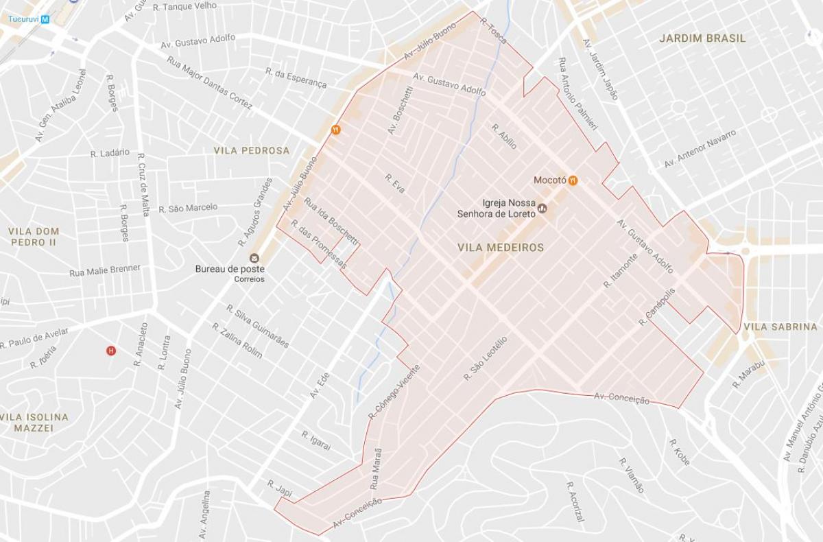 Zemljevid Vila Medeiros São Paulo