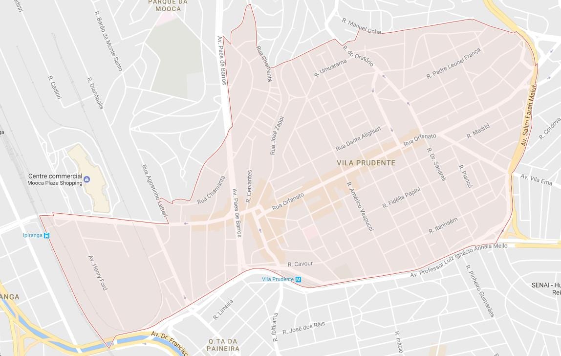 Zemljevid Vila Prudente São Paulo