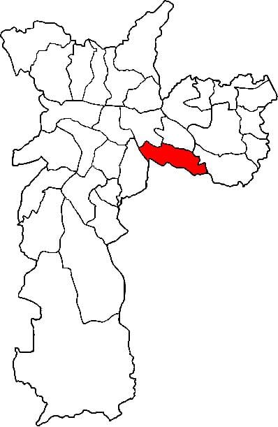 Zemljevid Vila Prudente sub-prefekturi São Paulo