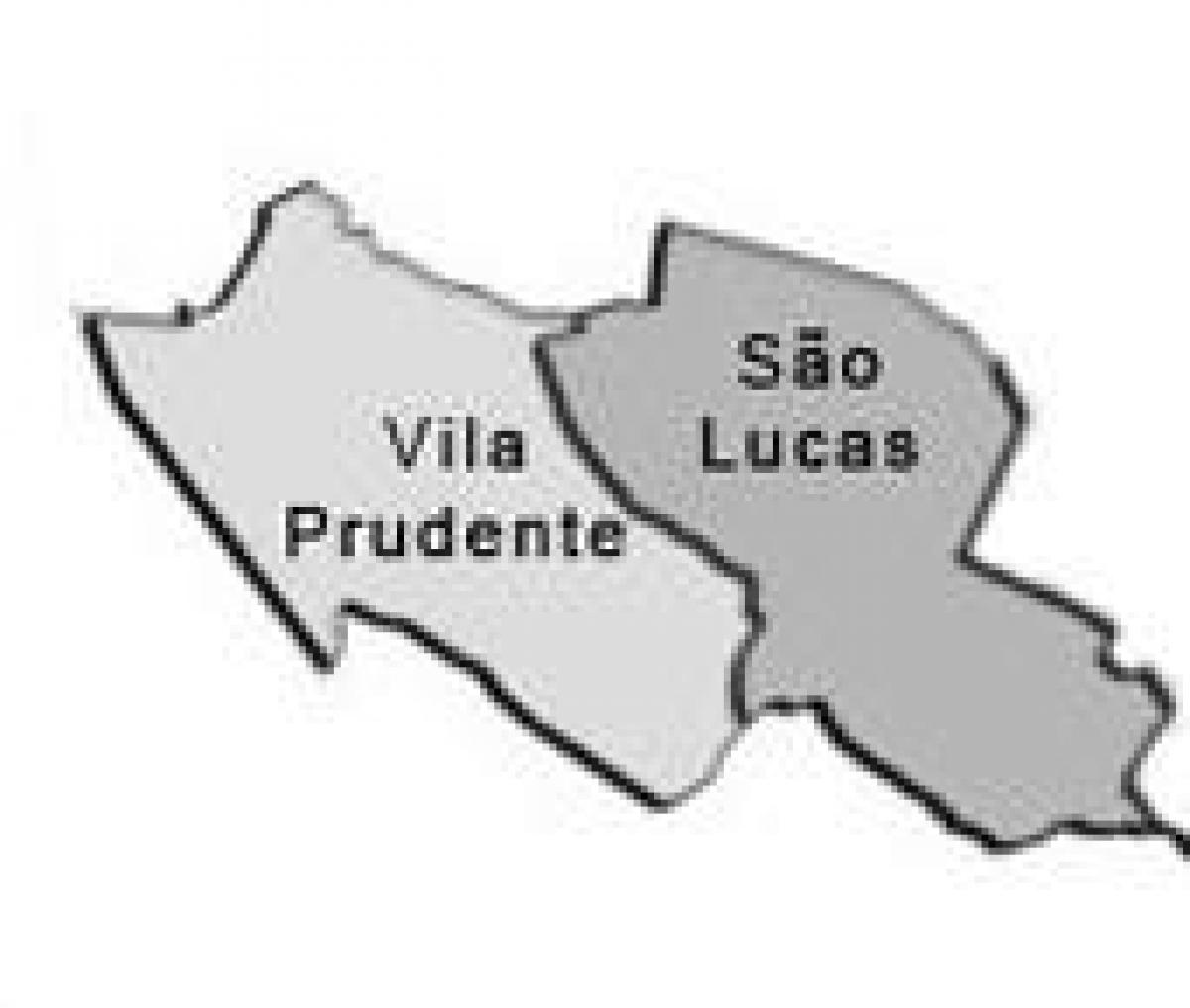 Zemljevid Vila Prudente sub-prefekturi