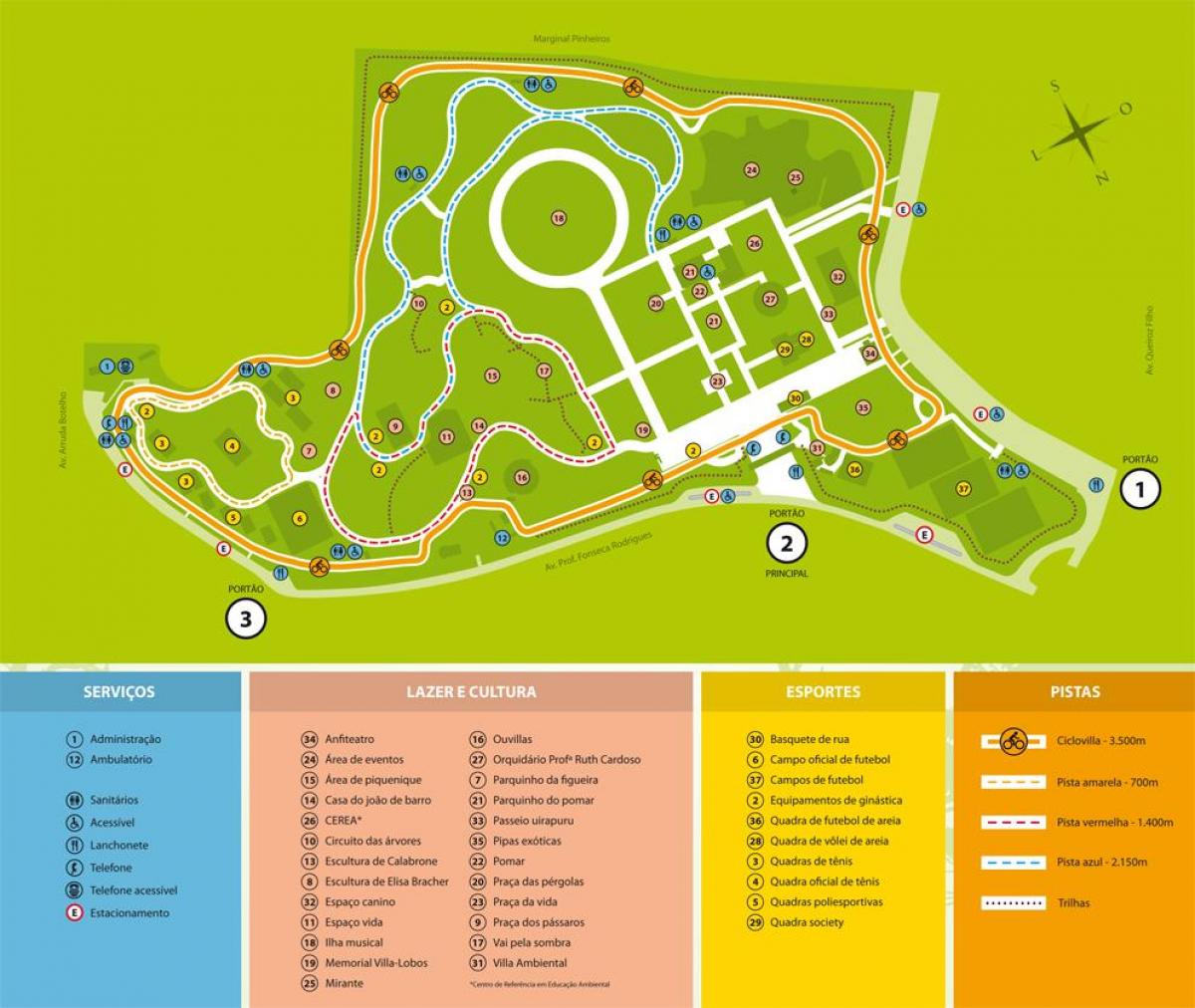 Zemljevid Villa-Lobos park