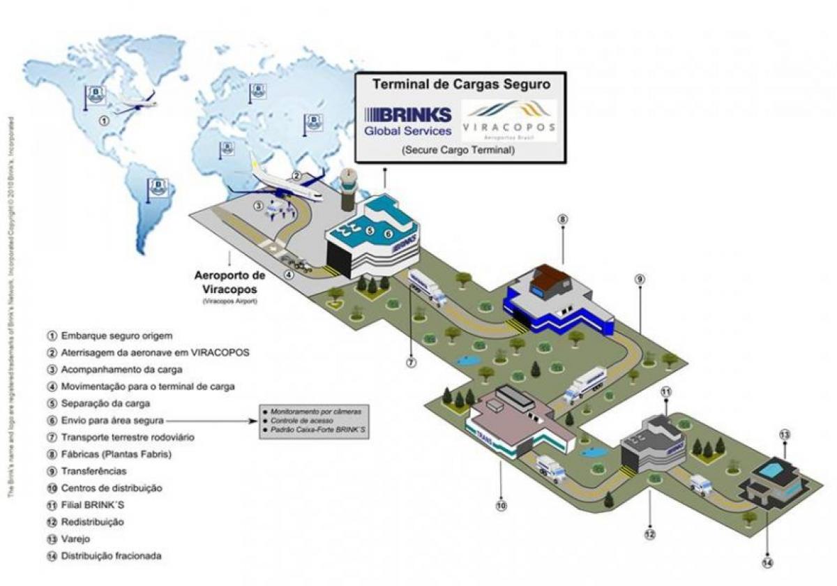 Zemljevid Viracopos international airport Terminal visoko varnost