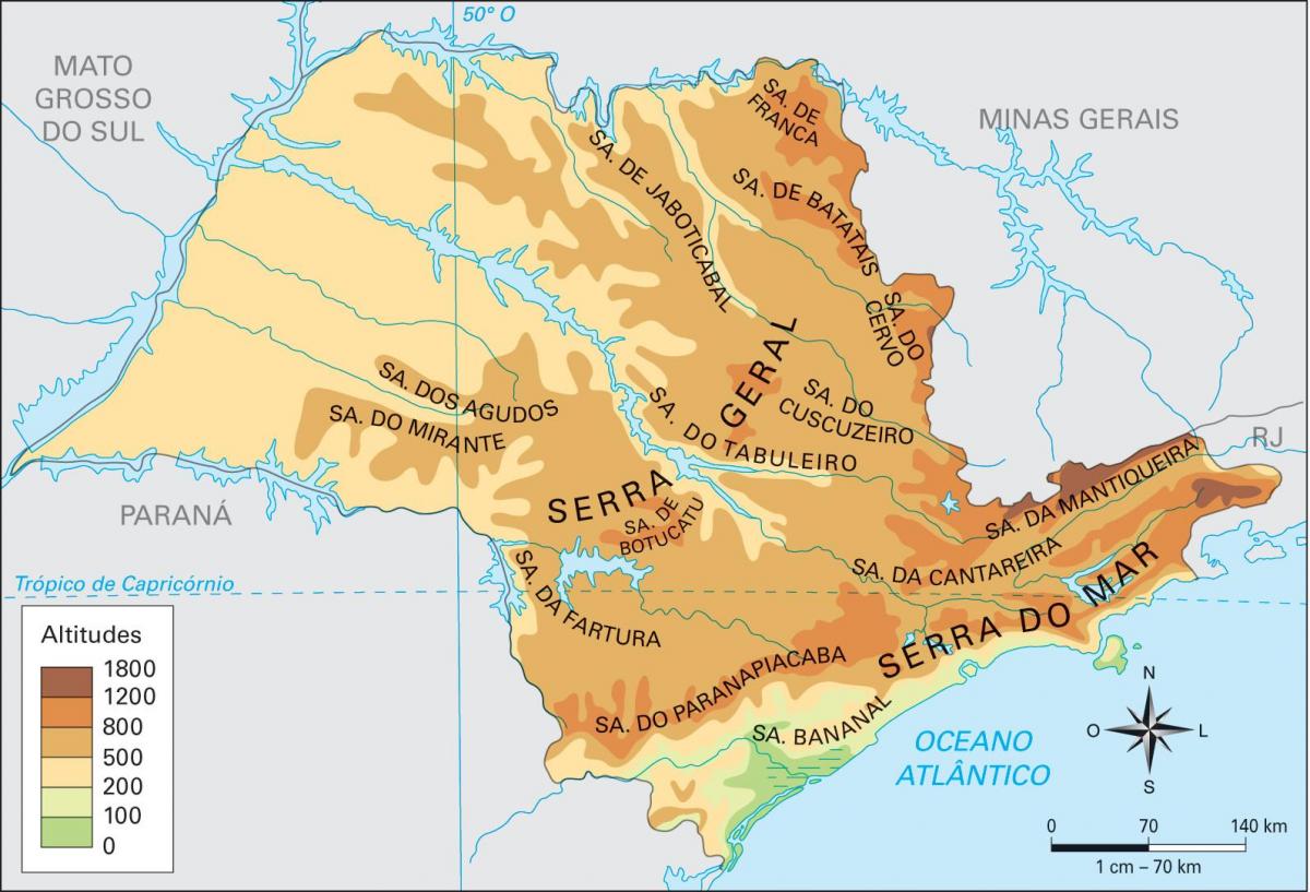 Zemljevid višina São Paulo