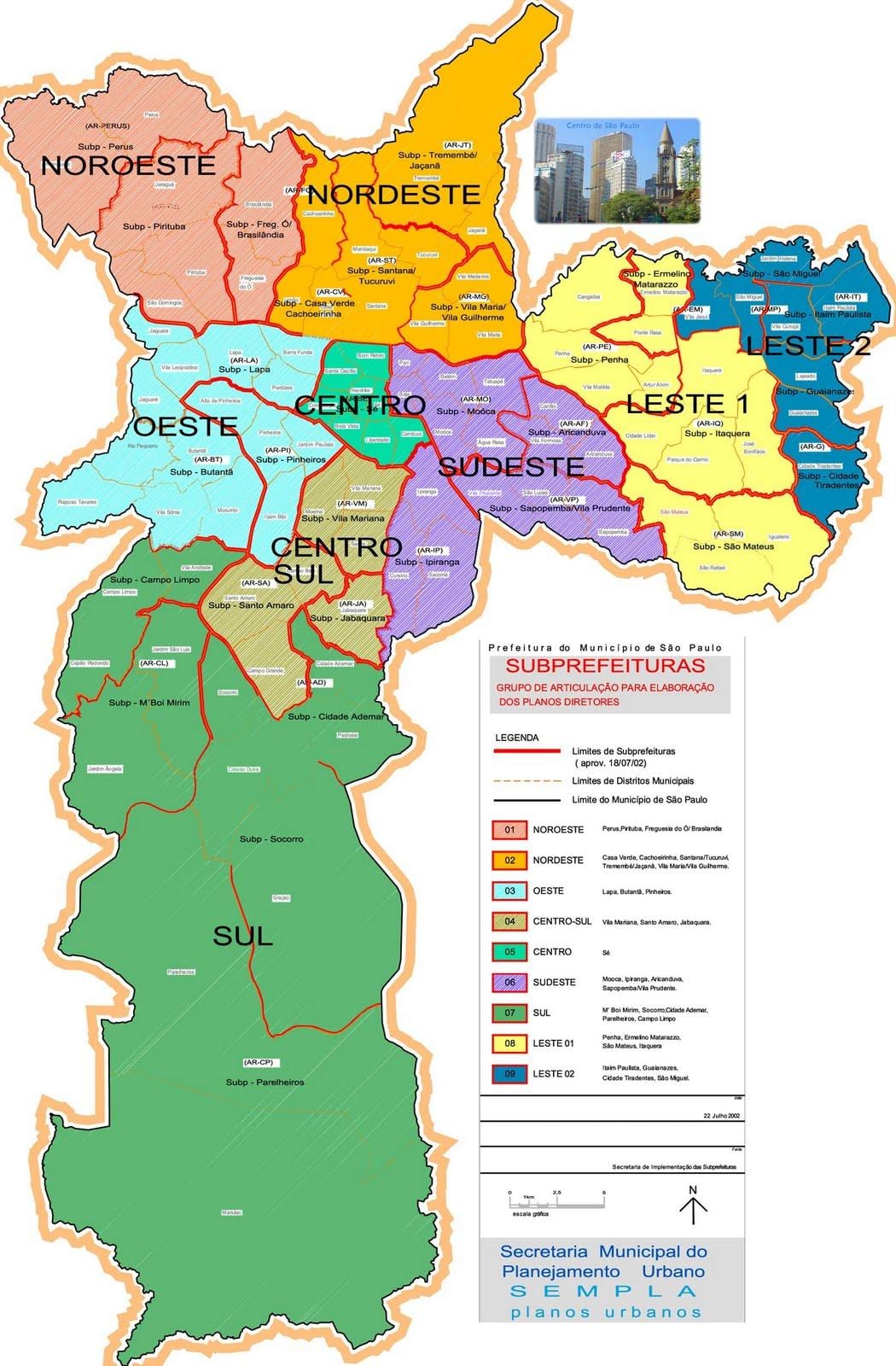 Zemljevid zonas São Paulo