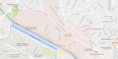 Zemljevid Alto de Pinheiros São Paulo