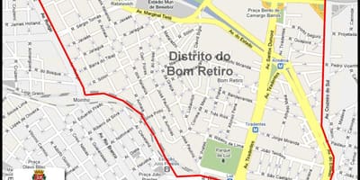 Zemljevid Bom Retiro São Paulo