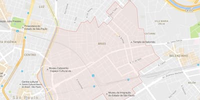 Zemljevid Brás São Paulo