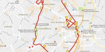 Zemljevid Corrida Mednarodnih São Silvestre