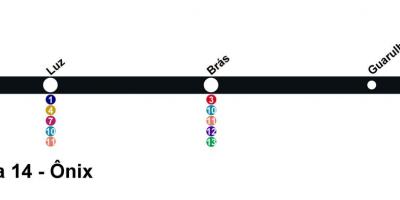 Zemljevid CPTM Sao Paulo - Line 14 - Onix