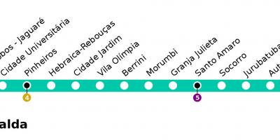 Zemljevid CPTM Sao Paulo - Line 9 - Esmeralde