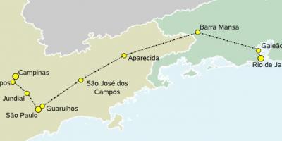 Zemljevid hitri vlak São Paulo