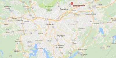 Zemljevid mednarodno letališče Guarulhos