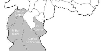 Zemljevid območja Sul São Paulo