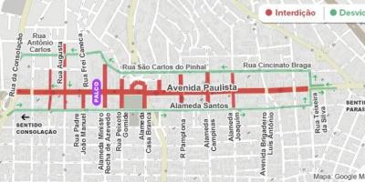 Zemljevid Paulista avenue São Paulo