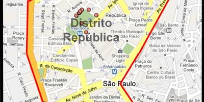 Zemljevid República São Paulo
