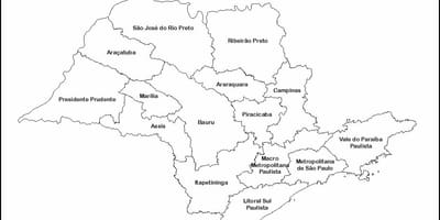 Zemljevid São Paulo, devica - regije imena