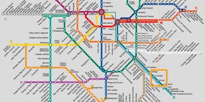 Zemljevid São Paulo omrežja, metro