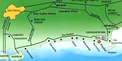 Zemljevid São Paulo plaže