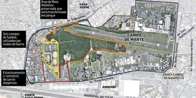Zemljevid Sao Paulo Campo de Marte letališče