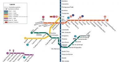 Zemljevid São Paulo, metro