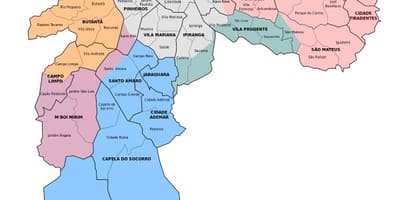 Zemljevid upravni coni São Paulo